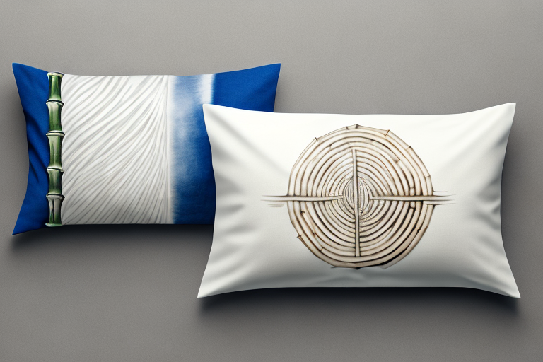 A bamboo and sateen pillowcase side-by-side to compare their features