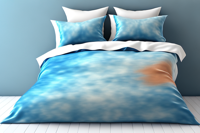 A duvet cover with one side in microfiber and the other in silk