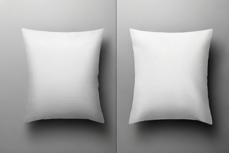 A pillowcase with a side-by-side comparison of microfiber and sateen fabric textures