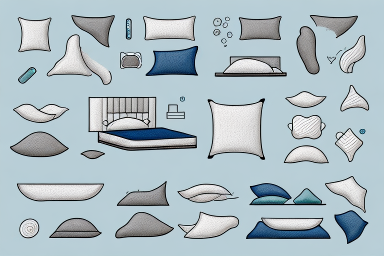 A bed with a variety of pillows and cushions to show different sleeping postures