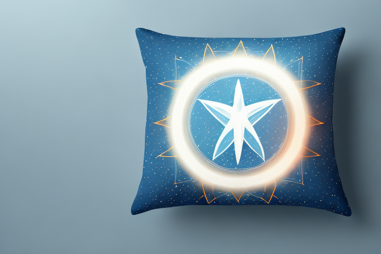 A pillow with a halo of stars around it