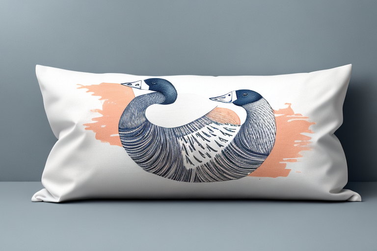 A pillow with a goose down and feather filling