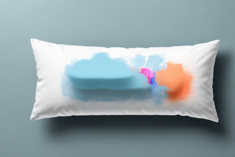 A fluffy pillow with various types of filling material spilling out