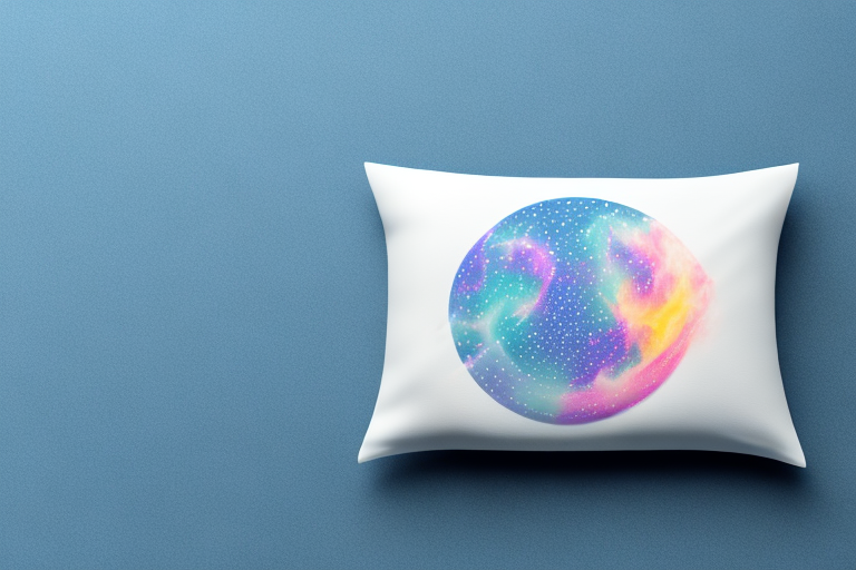 A gel pillow with a background of stars and a moon