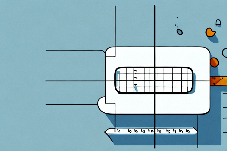 A bed with a ruler next to it to show the ideal bed height