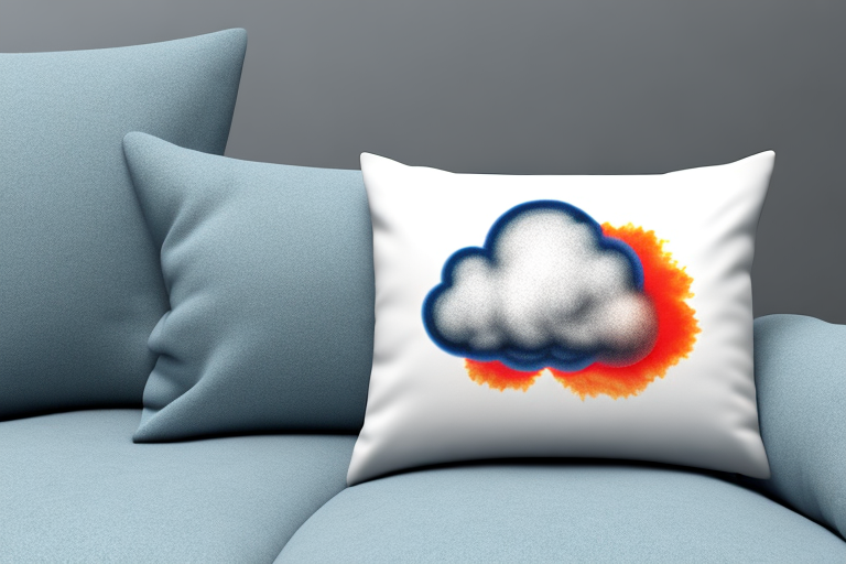 A pillow with a cloud of gas rising from it