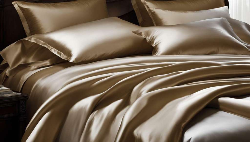 silk sheets on a bed